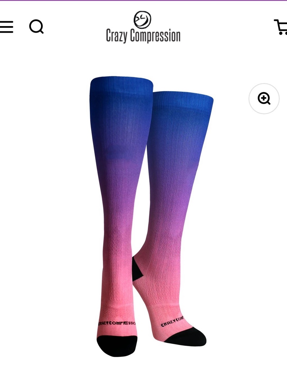 New Crazy Compression Gradual Compression Socks women 7-10 wide calf Aura Ombre
